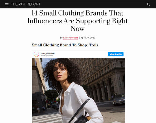 Zoe Report : 14 Small Clothing Brands That Influencers Are Supporting Right Now