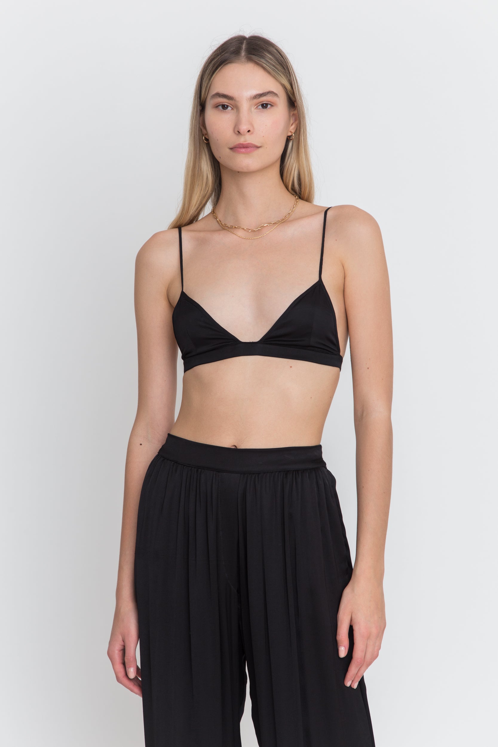Moss Satin Bra
