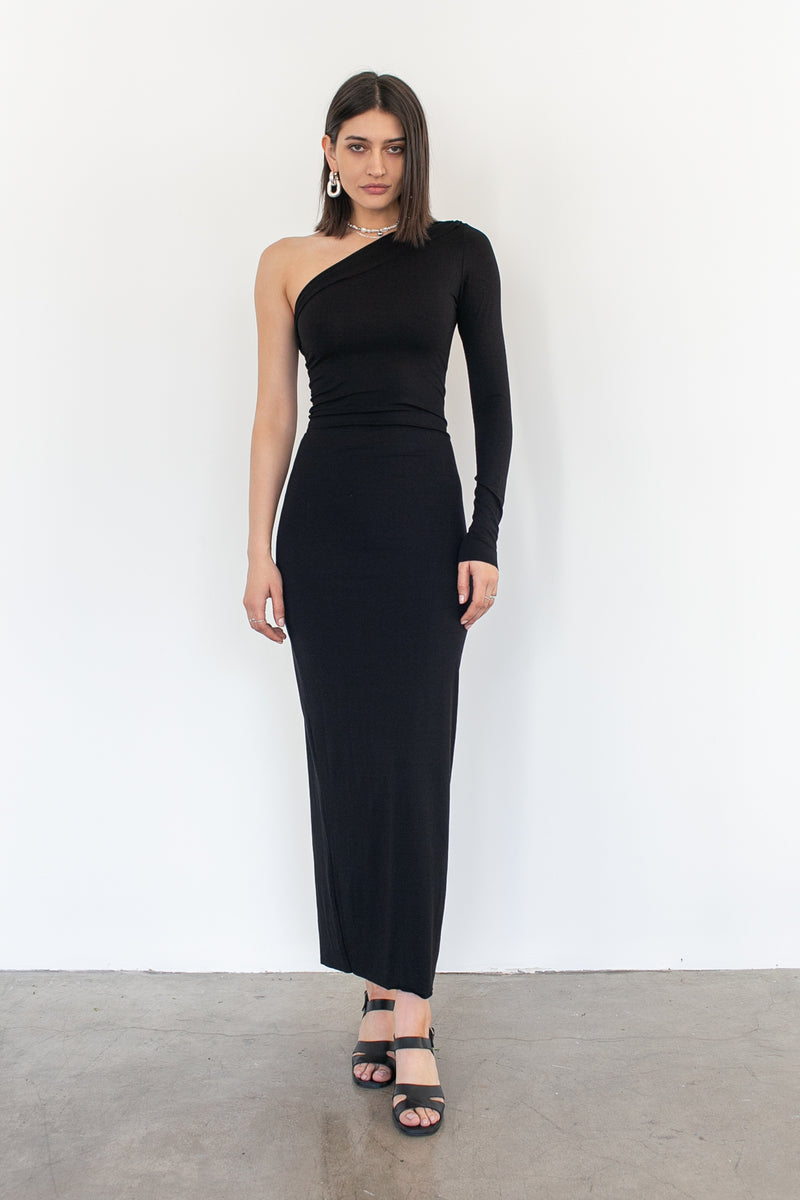 Jessi Dress Black & White Stripe Ribbed main image 1